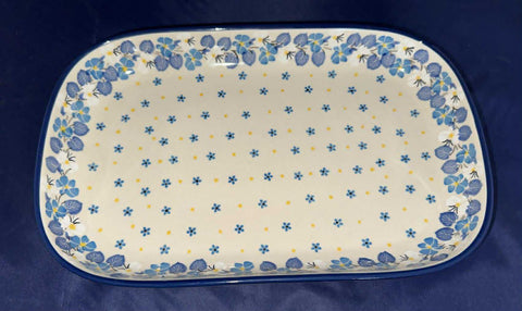 Blue Enchanted XLG Rectangular Baker - Shape: 391 - Pattern: Blue Enchanted