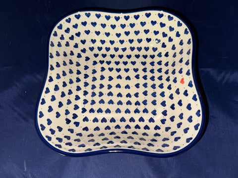 Blue Heart Wavy Bowl - Shape: 285 - Pattern - Blue Heart (570X)
