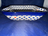 Blue Heart Wavy Bowl - Shape: 285 - Pattern - Blue Heart (570X)