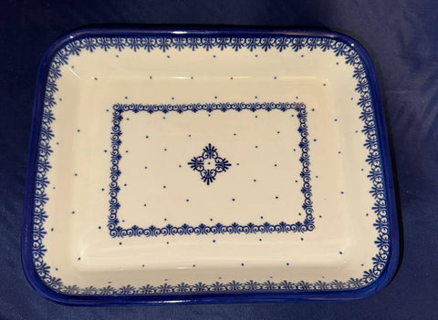 Blue Lattice Small Baker - Pattern: Blue Lattice