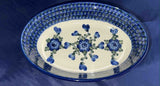 Blue Poppy Oval Baker - Shape: 299 - Pattern: Blue Poppy (163X)