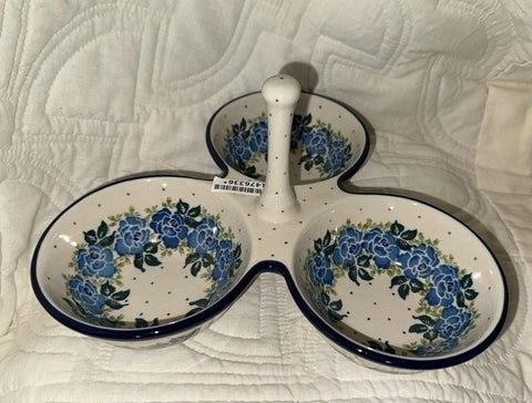 Blue Rose Condiment Dish - Shape: B34 - Pattern: Blue Rose (2150X)