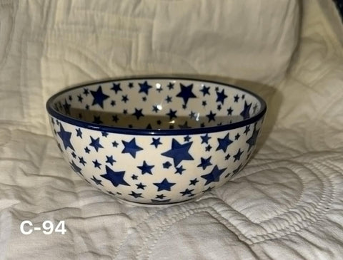 Blue Stars Small Bowl - Shape: C38 - Pattern: Blue Stars