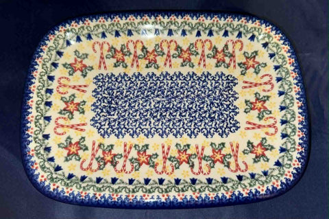 U134 (Candy Cane) Rectangular Platter - Shape: 120 - Pattern: U134 (Candy Cane)