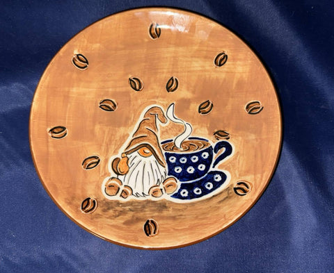 Coffee Bean Gnome Dessert Plate - Pattern: Coffee Bean Gnome