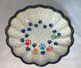 Colorful Paws Medium Scalloped Bowl - Shape: 249 - Pattern: Colorful Paws (1769X)