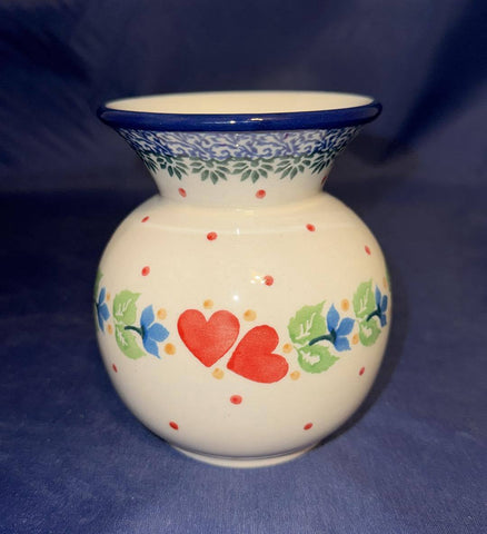 Connecting Hearts Bud Vase - Shape: 048 - Pattern: Connecting Hearts (2732)