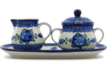 Blue Poppy 10” Cream & Sugar Set - Shape: 422 - Pattern: Blue Poppy (163X)