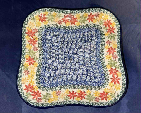 Fall Leaves Square Plate - Shape: 581 - Pattern: Fall Leaves (2533)