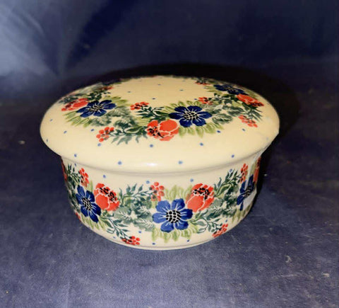Ceramika Artystyczna Garden Party Round Trinket/Jewelry Box -Shape: 140 -  Pattern Garden Party (1535)