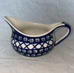 Green Dot Gravy Boat - Shape: GU1003 - Pattern: Green Dot