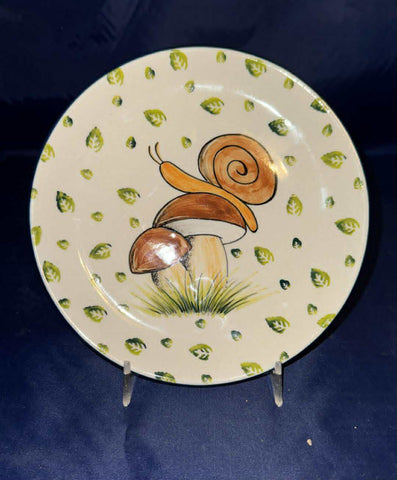Green Snail Dessert Plate - Pattern: Green Snail
