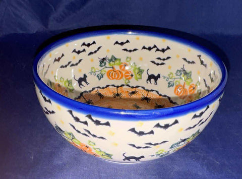 Vena Unikat Pumpkin Patch with Black Cat Bowl - Shape: 074 - Pattern: C211