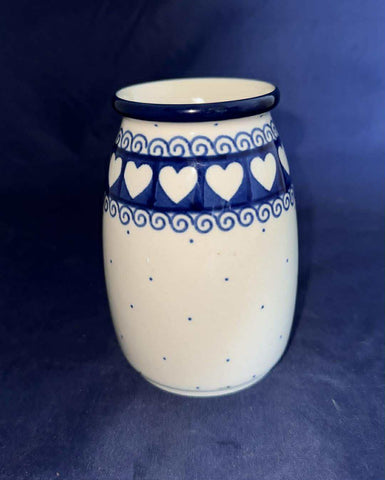 Ceramika Artystyczna Hearts with Swirls Jug Vase - Shape: 196 - Pattern: Hearts with Swirls (375X)