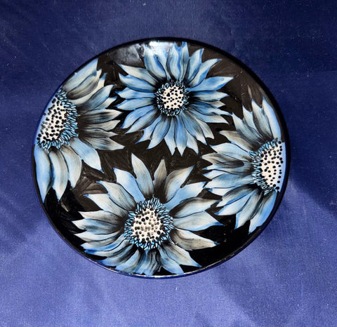 Moja Midnight Daisy (ART) Dessert Plate