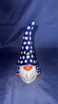 Ceramika Zebra Owls Eye Luminary Gnome with Blue Elegance Arms