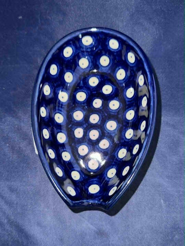 Ceramika Artystyczna Owls Eye Spoon Rest - Shape: 381 - Pattern: Owls Eye (70A)
