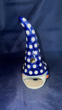 Ceramika Zebra Owls Eye Luminary Gnome with Blue Arms