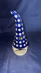 Ceramika Zebra Owls Eye Luminary Gnome with Blue Elegance Arms
