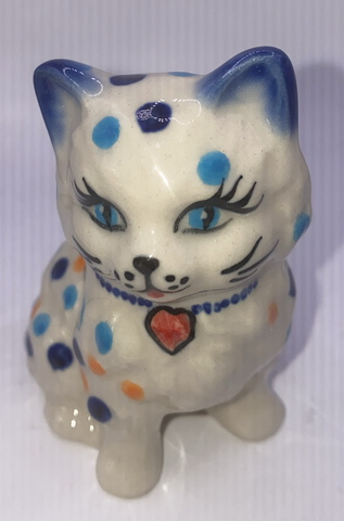 Pastel Dot Sitting Cat Figurine - Factory: Phoenix