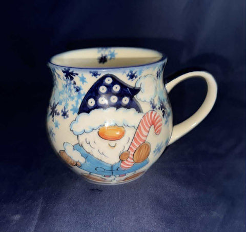 Moja Santa Gnome with Red Candy Cane Cup