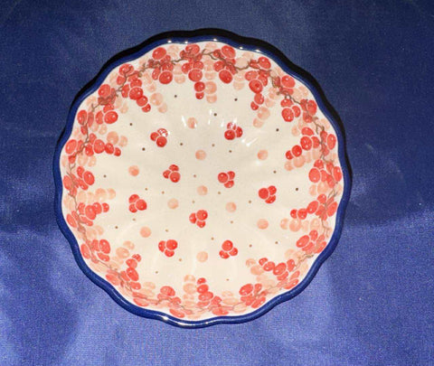 Pink Peppercorn Small Scalloped Bowl - Shape: 023 - Pattern: Pink Peppercorn (2387X)