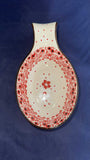 Ceramika Artystyczna Poinsettia Lace Spoon Rest with Handle - Shape: A26 - Pattern: Poinsettia Lace (2574V)