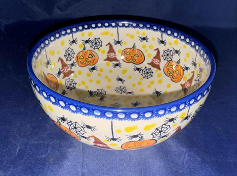Vena Pumpkin with Hat Off & Spiders Bowl