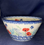 Ceramika Artystyczna Red Poppy with Butterflies Medium Straight Bowl - Shape: E96 - Pattern: Red Poppy with Butterflies (2901X)
