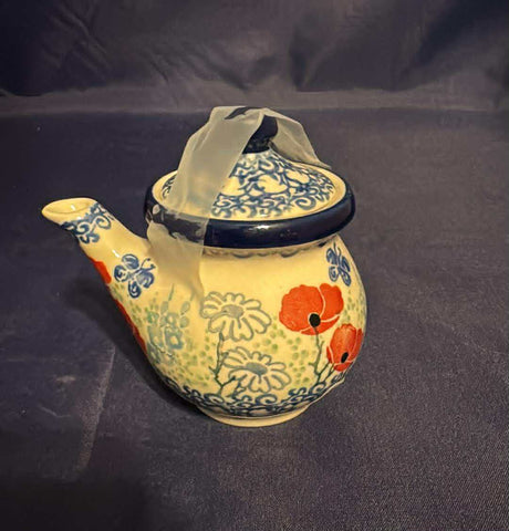 Red Poppy with Daisies Small Sauce Holder - Shape: C25 - Pattern: Red Poppy with Daisies (2901)