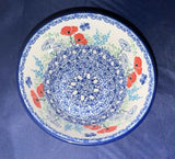 Ceramika Artystyczna Red Poppy with Butterflies Medium Straight Bowl - Shape: E96 - Pattern: Red Poppy with Butterflies (2901X)