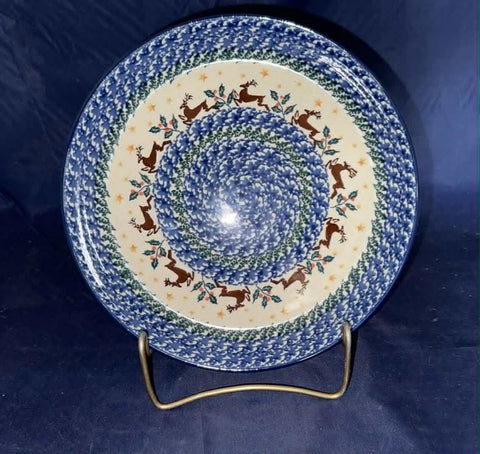 Ceramika Artystyczna Prancing Reindeer Cookie Plate - Shape: 302 - Pattern: Prancing Reindeer (1485X)