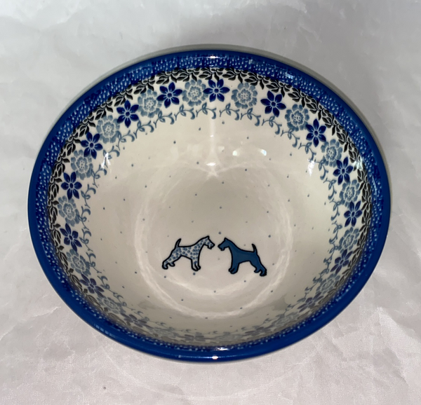 Polish pottery dog clearance bowl