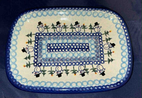U343 (Snowman) Rectangular Platter - Shape: 120 - Pattern: U343 (Snowman)