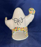 Cer-a-Niela Spring Pastel Floral Luminary Ghost with Mask (Holes in Front)
