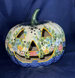 Kalich Springtime Delight with Spiders Large Luminary Pumpkin