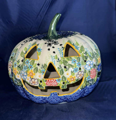 Kalich Springtime Delight with Spiders Large Luminary Pumpkin