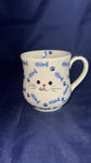 Moja Blue Cat Straight Mug with Fish and Paws Unikat