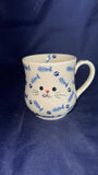 Moja Blue Cat Straight Mug with Fish and Paws Unikat