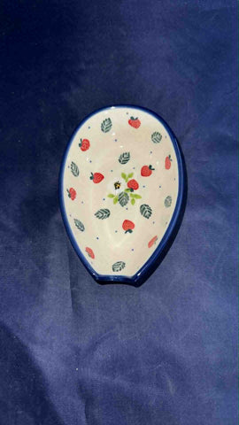 Ceramika Artystyczna Strawberry Spoon Rest - Shape 381 - Pattern Strawberry (2709)