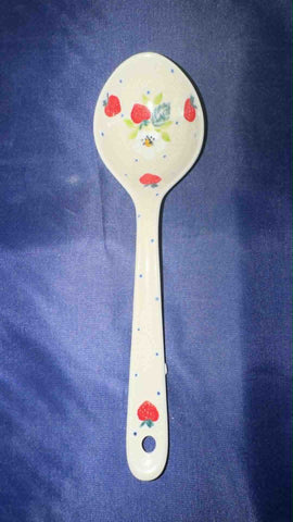 Strawberry with White Poppy 7" Spoon - Shape: 591 - Pattern: Strawberry with White Poppy (2709)