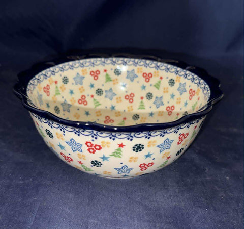 Ceramika Artystyczna U4858 7" Ruffled Bowl - Shape: 288 - Pattern: U4858