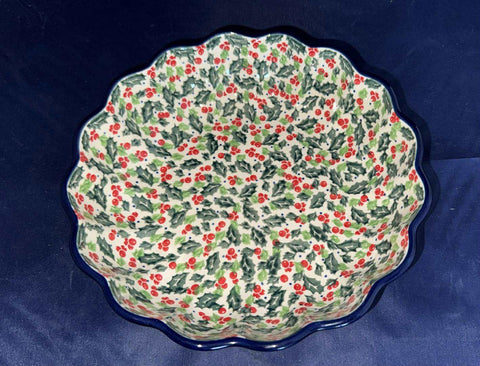 Ceramika Artystyczna U4874 9" Scalloped Bowl - Shape: 974 - Pattern: U4874 (T. Liana)