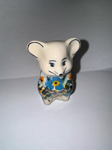 Blue Garden Mouse Figurine - Pattern Blue Garden