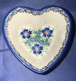 Ceramika Artystyczna Violet Heart Dish - Shape: A45 - Pattern: Violet (1538X)