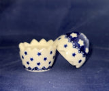 Manufaktura Blue & White Stars Cracked Egg - Shape: S115 - Pattern: Blue & White Stars (AG)
