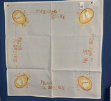 German Linen 34 Inch Square Frohe Ostern Table Topper