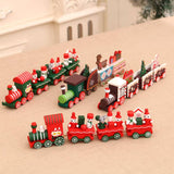 Wooden Christmas Train Tabletop Holiday Decor: Deer Style