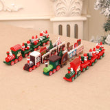 Wooden Christmas Train Tabletop Holiday Decor: Deer Style
