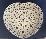 Ceramika Artystyczna Blue Stars Large Heart Dish - Shape 970 - Pattern Blue Stars (359)